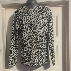Kim Rogers Black and White Leopard Print Sweater